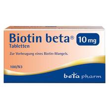 Abbildung: Biotin Beta 10 mg Tabletten 100 St, Tabletten PZN 17386972 