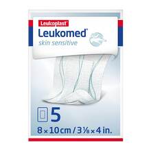 Abbildung: Leukomed skin sensitive steril 8x10 cm 5 St, Pflaster PZN 17410995 