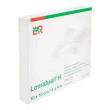 Abbildung: LOMATUELL H Salbentüll 10x10 cm steril 10 St, Verband PZN 17414183 