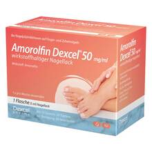 Abbildung: Amorolfin Dexcel 50 mg / ml wirkstoffhalt.Nagellack 5 ml, Wirkstoffhaltiger Nagellack PZN 17417632 