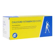 Abbildung: Calcium / Vitamin D3 Evers 600 mg/400 I.E Kautabletten  100 St, Kautabletten PZN 17447739 