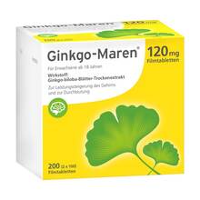 Abbildung: Ginkgo-Maren 120 mg Filmtabletten 200 St, Filmtabletten PZN 17450865 