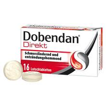 Abbildung: Dobendan Direkt Flurbiprofen 8,75 mg Lutschtabletten  16 St, Lutschtabletten PZN 17518439 