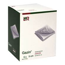 Abbildung: GAZIN Mullkomp.5x5 cm steril 8fach 50X2 St, Kompressen PZN 17554412 