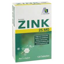 Abbildung: Zink 25 mg Tabletten 120 St, Tabletten PZN 17605061 