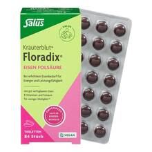 Abbildung: Floradix Eisen Folsäure Tabletten 84 St, Tabletten PZN 17617555 
