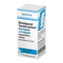 Abbildung: Bimatoprost / Timolol Zentiva 0,3mg/ml + 5mg/ml Atr 1X3 ml, Augentropfen PZN 17617874