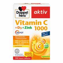 Abbildung: Doppelherz Vitamin C 1000 + D3+Zink Depot Tabletten 100 St, Tabletten PZN 17620528 