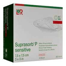 Abbildung: SUPRASORB P sensitive PU-Schaumv.bor.lite 7,5X7,5 10 St, Verband PZN 17840595 