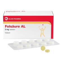 Abbildung: Folsäure AL 5 mg Tabletten 50 St, Tabletten PZN 17844736 