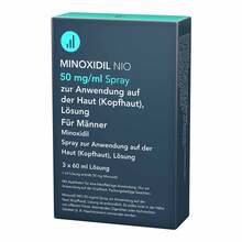 Abbildung: Minoxidil Nio 50mg / ml Spray z.Anw.a.d.Kopfhaut Lsg 3X60 ml, Lösung PZN 17851883 