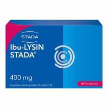 Abbildung: Ibu-Lysin Stada 400 mg Filmtabletten 20 St, Filmtabletten PZN 17855071 