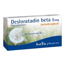 Abbildung: Desloratadin beta 5 mg Filmtabletten 20 St, Filmtabletten PZN 17895768 