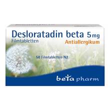 Abbildung: Desloratadin beta 5 mg Filmtabletten 50 St, Filmtabletten PZN 17895780 