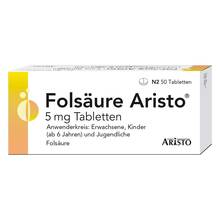 Abbildung: Folsäure Aristo 5 mg Tabletten 50 St, Tabletten PZN 17896868 
