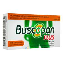 Abbildung: Buscopan plus 10 mg / 800 mg Suppositorien 12 St, Suppositorien PZN 17920911 