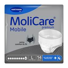 Abbildung: Molicare Premium Mobile 10 Tropfen Größe L 14 St, Beutel PZN 17936645 
