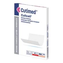Abbildung: CUTIMED Cuticell Salbenkompresse 7,5x7,5 cm 10 St, Kompressen PZN 17943786 