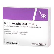 Abbildung: Moxifloxacin Stulln sine 5mg / ml Atr i.Einzeldo.beh 30X0.4 ml, Augentropfen PZN 17944001
