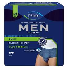 Abbildung: Tena Men Act.Fit Inkontinenz Pants plus S / M blau 12 St PZN 17981479 
