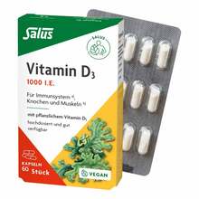 Abbildung: Vitamin D3 1000 I.E. vegan Kapseln Salus 60 St, Kapseln PZN 18018940 