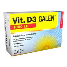 Abbildung: VIT. D3 Galen 1000 I.E. Weichkapseln 50 St, Weichkapseln PZN 18036582 