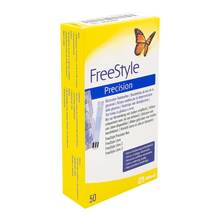 Abbildung: Freestyle Precision Blutzucker Teststreifen ohne Codierung 50 St, Teststreifen PZN 18043470 