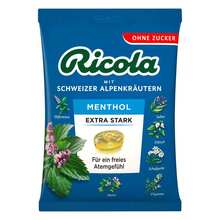 Abbildung: Ricola ohne Z.Beutel Menthol extra stark Bonbons 75 g, Bonbons PZN 18043524 