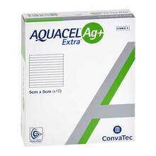 Abbildung: Aquacel Ag + Extra 5x5 cm Kompressen 10 St, Kompressen PZN 18106325 