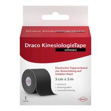 Abbildung: DRACO KINESIOLOGIETAPE 5 cmx5 m schwarz 1 St, Verband PZN 18108689 
