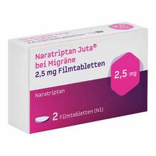 Abbildung: Naratriptan Juta bei Migräne 2,5 mg Filmtabletten 2 St, Filmtabletten PZN 18110634 