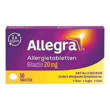 Abbildung: Allegra Allergietabletten 20 mg Tabletten 50 St, Tabletten PZN 18113578 