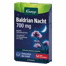 Abbildung: Kneipp Baldrian Nacht 700 mg Filmtabletten 30 St, Filmtabletten PZN 18130677 