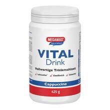 Abbildung: Megamax Vital Drink Cappuccino Pulver 425 g, Pulver PZN 18159540 