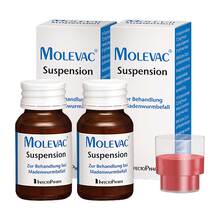 Abbildung: Molevac Suspension 2X25 ml, Suspension zum Einnehmen PZN 18244180 