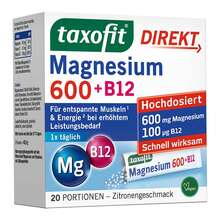 Abbildung: Taxofit Magnesium 600 + B12 Direkt Granulat 20 St, Granulat PZN 18263065 