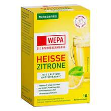 Abbildung: Wepa heiße Zitrone + Vitamin C +Calcium zuckerfrei Pulver 10X10 g, Pulver PZN 18336976 