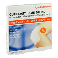 Abbildung: CUTIPLAST Plus steril 7,8x10 cm Verband 5 St, Verband PZN 18363068 