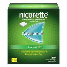 Abbildung: Nicorette Kaugummi 4 mg freshmint 210 St, Kaugummi PZN 18379810 
