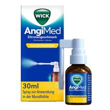 Abbildung: Wick Angimed Zitronengeschm.2mg / ml + 0,5mg/ml Spr. 30 ml, Spray PZN 18448008 