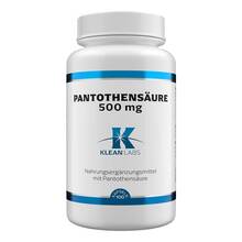 Abbildung: Pantothensäure B5 500 mg Klean Labs Kapseln 100 St, Kapseln PZN 18467402 