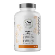 Abbildung: Cyb Vitamin C und Zink hochdosiert vegan Tabletten 180 St, Tabletten PZN 18492481 