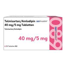 Abbildung: Telmisartan / Amlodipin 089PHARM 40 mg/5 mg Tabletten 98 St, Tabletten PZN 18500849