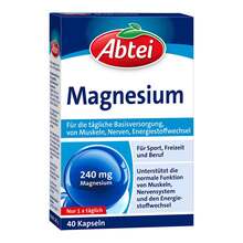 Abbildung: Abtei Magnesium 240 mg Kapseln Titandioxidfrei de / AT 40 St, Kapseln PZN 18598423 