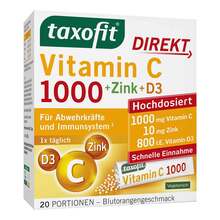 Abbildung: Taxofit Vitamin C 1000 + Zink+D3 Direkt Granulat 20 St, Granulat PZN 18652909 