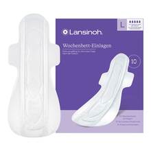 Abbildung: LANSINOH Wochenbett-Einlagen 0-2 Woch.nach Geburt 10 St, Binden PZN 18657232 