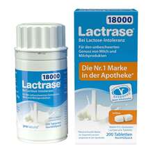 Abbildung: Lactrase 18.000 Fcc Tabletten teilbar Nachfüllpackung  200 St, Tabletten PZN 18684016 