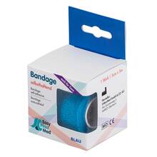 Abbildung: UM EASYPLAST Bandage selbsthaftend 5 cmx5 m blau 1 St, Bandage PZN 18726921 