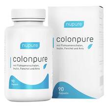 Abbildung: Nupure colonpure mit Flohsamenschalen & Inulin Kapseln  90 St, Kapseln PZN 18738901 