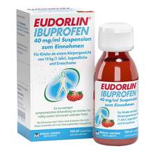 Abbildung: Eudorlin Ibuprofen 40 mg / ml Suspension zum Einnehmen 100 ml, Suspension zum Einnehmen PZN 18752189 